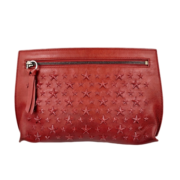 Jimmy Choo Zena Star Studed Leather Clutch Bag - Picture 1 of 6